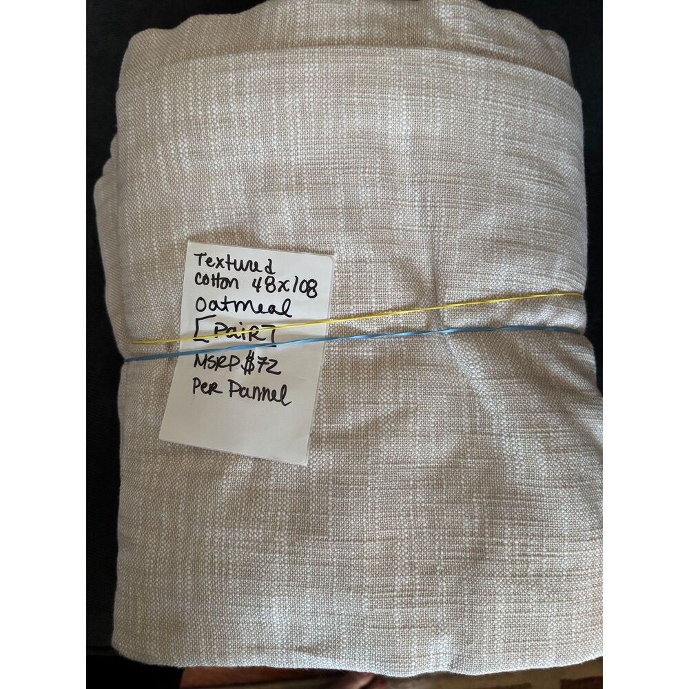 Quince Textured Cotton Curtain light filtering curtains (Pair) 48x108 - Oatmeal